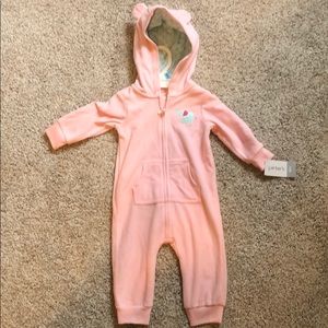 NWT Carter’s pink zipper fleece jumpsuit